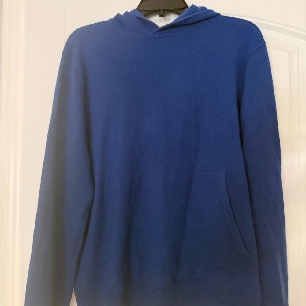 Classic Blue Men's Hooded Cashmere Sweater